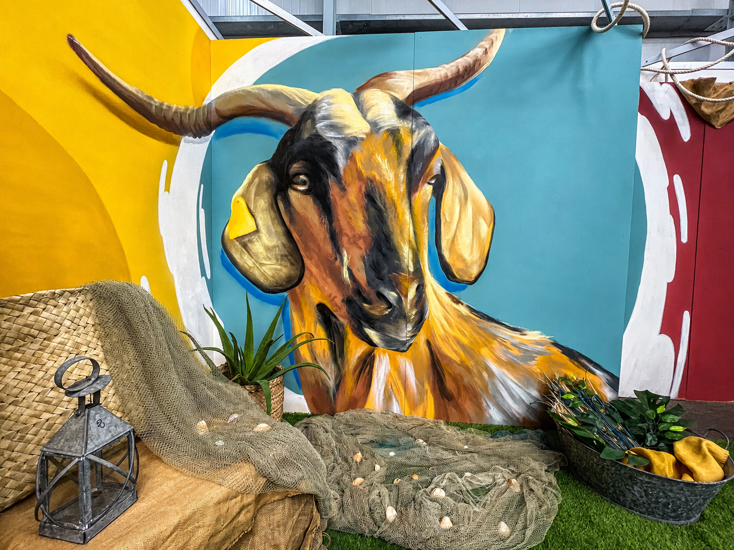 Mural profesional con ilustración de animales